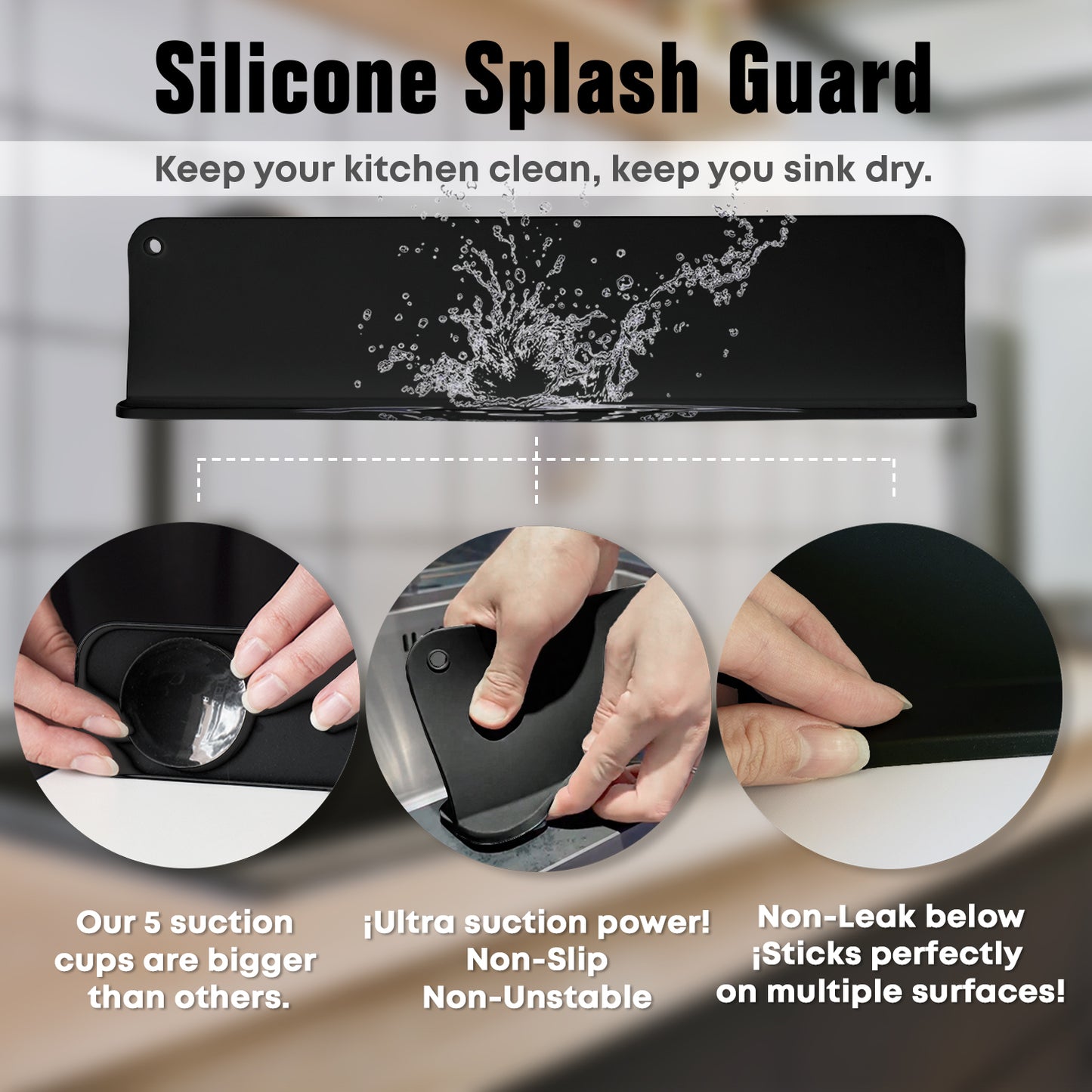 Silicone Sink Splash Guard + Soap Tray